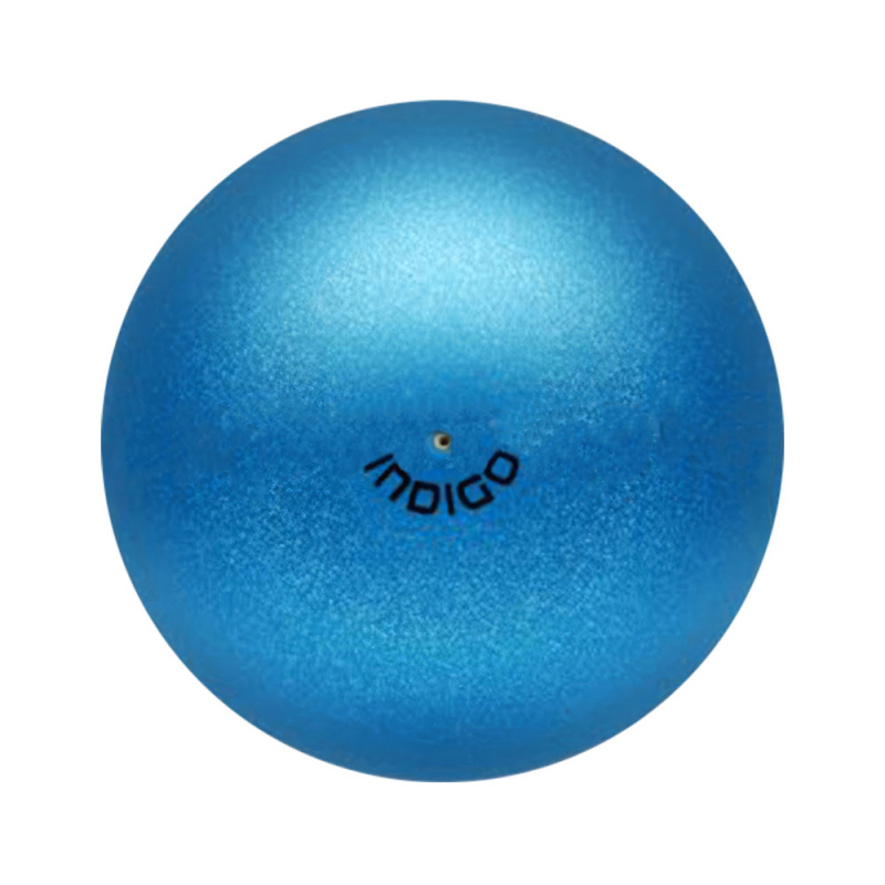 Мяч для художественной гимнастики INDIGO, IN118-BL, диам. 19 см, ПВХ, синий металлик с блестками