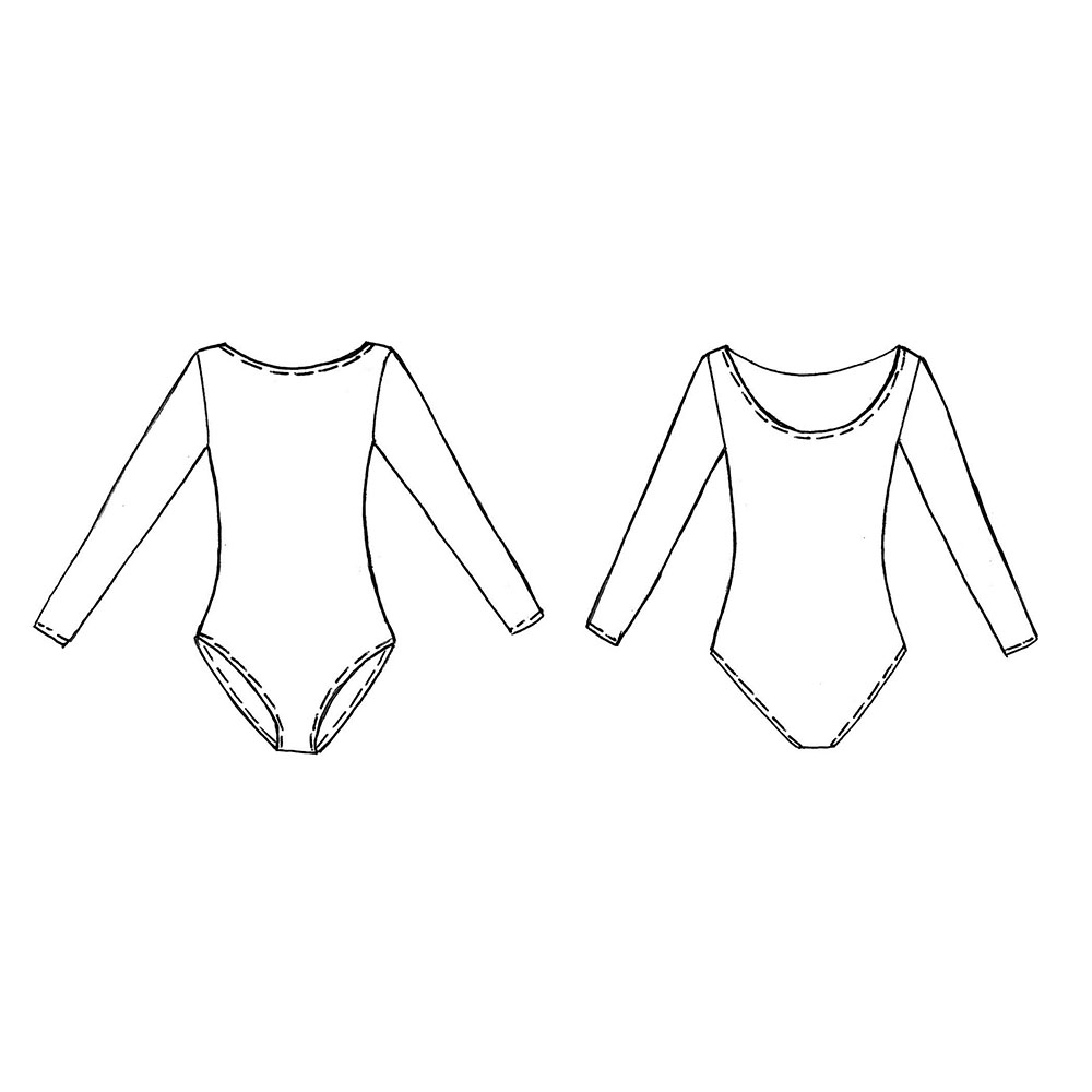 Купальник гимнастический длин. рукава Indigo SM-093-38, р.38, хлопок, эластан, белый