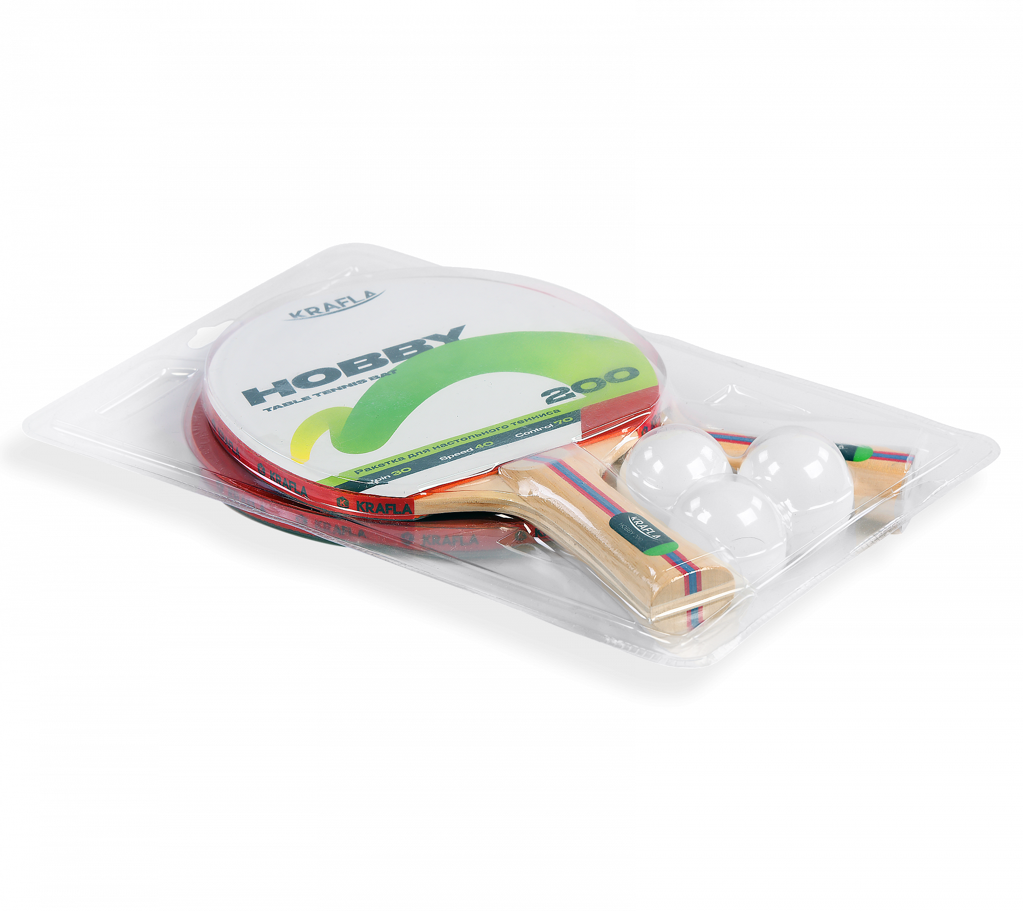 Набор для настольного тенниса KRAFLA S-H200 (ракетки 2шт., мяч 3шт.)