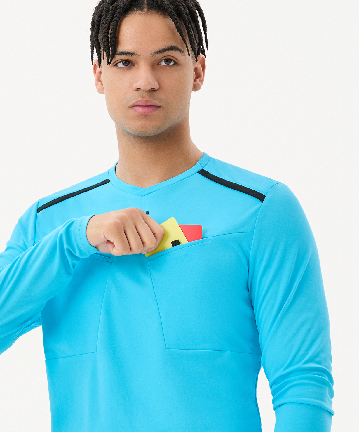 Футболка судейская с длинным рукавом JOGEL DIVISION PerFormDRY Referee LS Tee, голубой, размер L