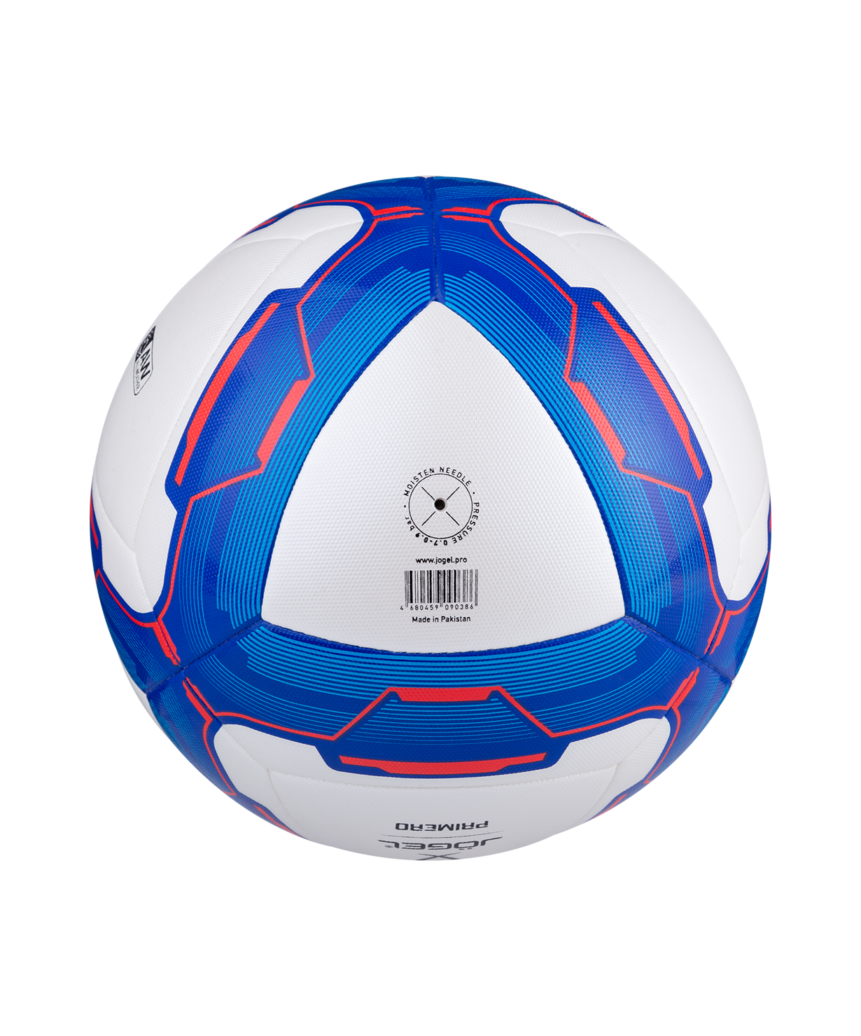 Мяч футбольный JOGEL Primero №4, белый/синий/красный, размер 4
