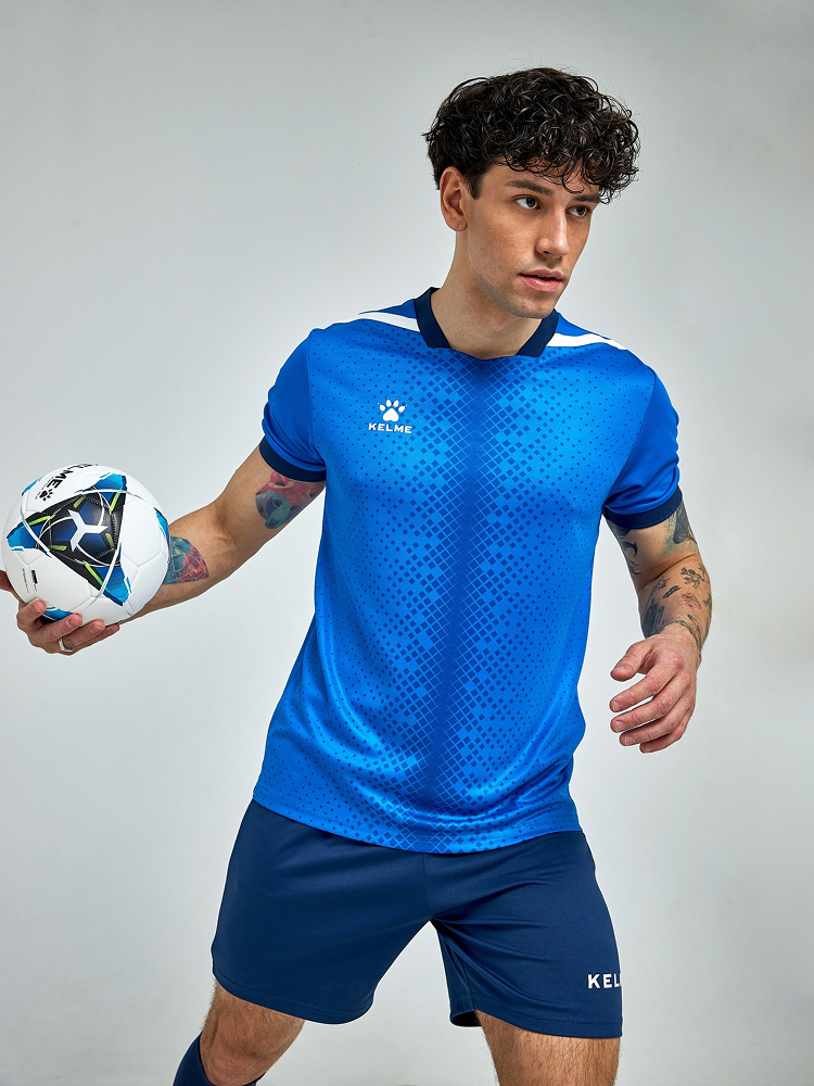 Футбольная форма KELME Short Sleeve Football Uniform (Blue/Dark Blue)