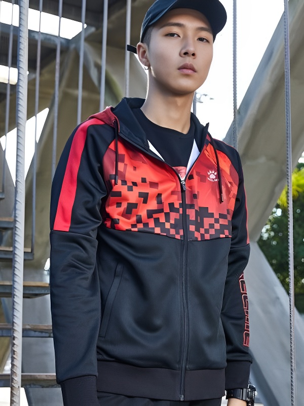 Толстовка KELME Men's Knitted Jacket (Black/Orange)