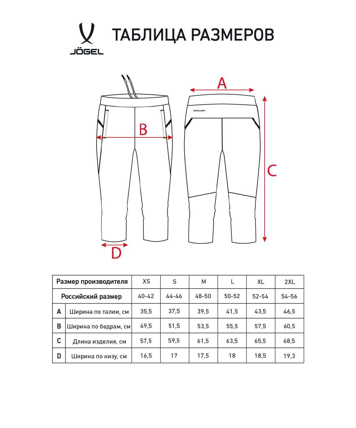 Брюки тренировочные JOGEL DIVISION PerFormDRY Pro Training Pants 3/4, темно-синий, размер L