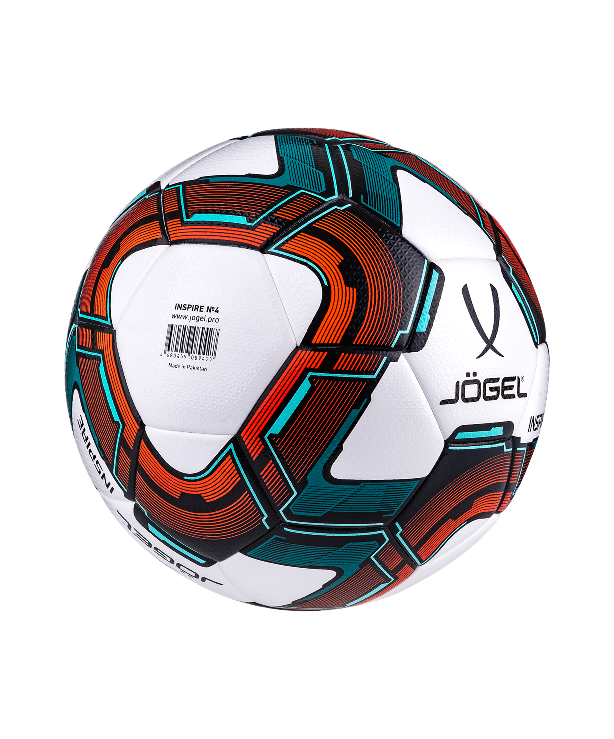 Мяч футзальный JOGEL Inspire №4, белый/черный/красный, размер 4