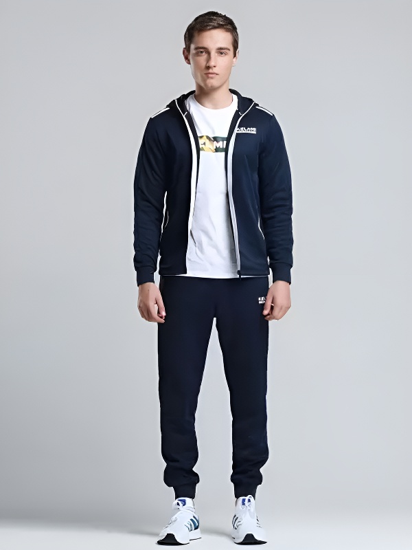 Спортивный костюм KELME Men's Hooded Knitted Jacket Suit Dark Blue