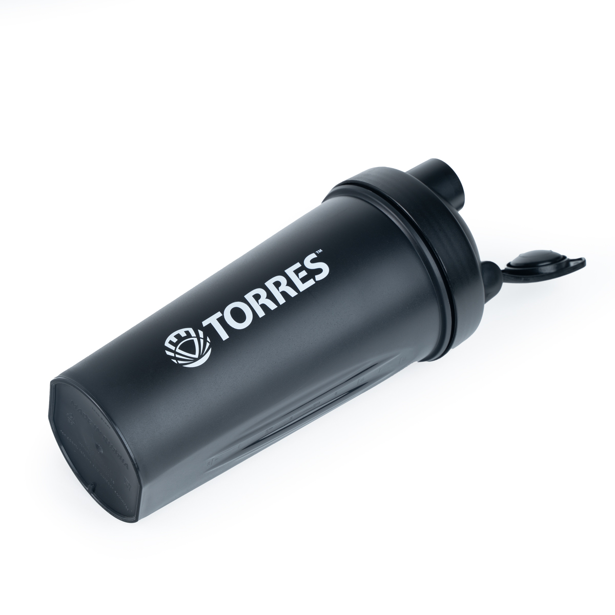 Шейкер спортивный TORRES, S01-600-03, 600мл, крышка с колпачком, пластик, черный