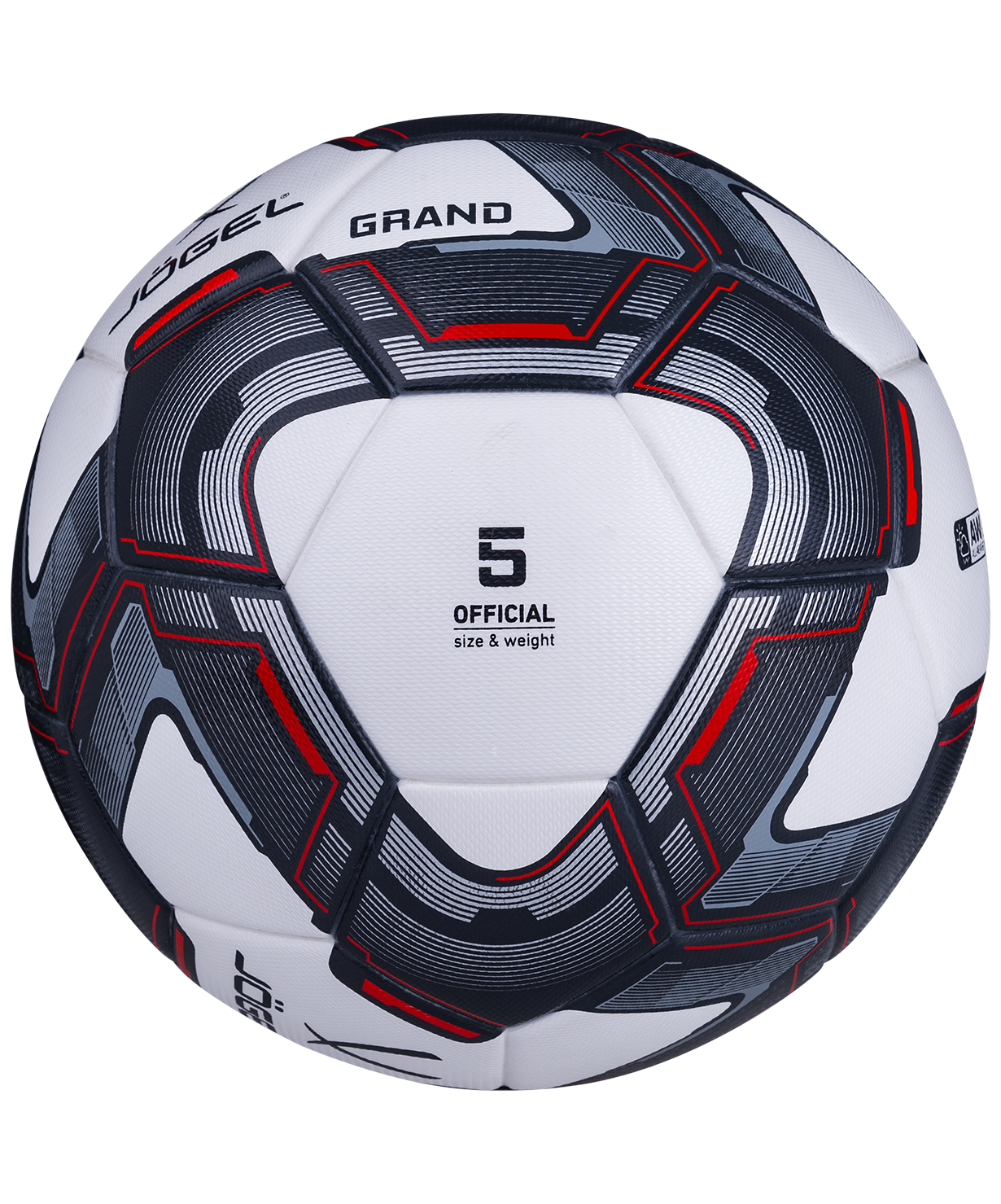 Мяч футбольный Grand №5, белый/серый/красный, размер 5