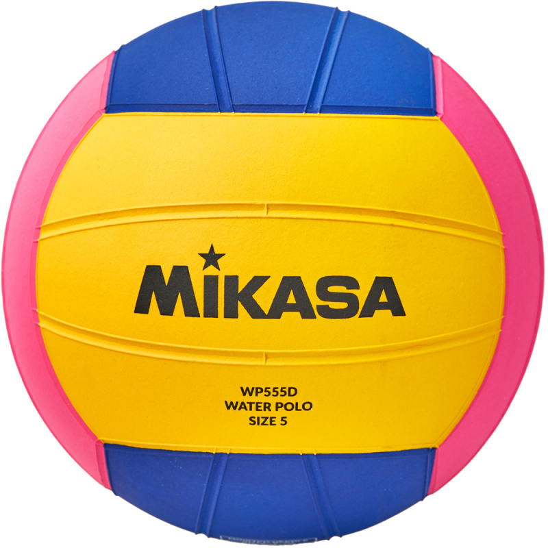 Мяч для водного поло MIKASA WP555D р.5, муж, резина, вес 400-450гр. дл. окр 68-71см, жел-син-роз