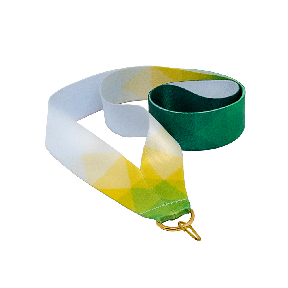 Лента для медали желто-зеленая (1-сторонняя, 25 мм)