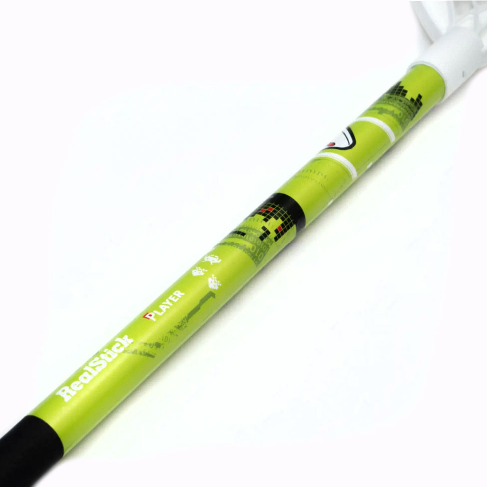 Клюшка для флорбола RealStick Player, MR-KF-Pl95, 95см, прямой крюк, композит, черно-салатовый