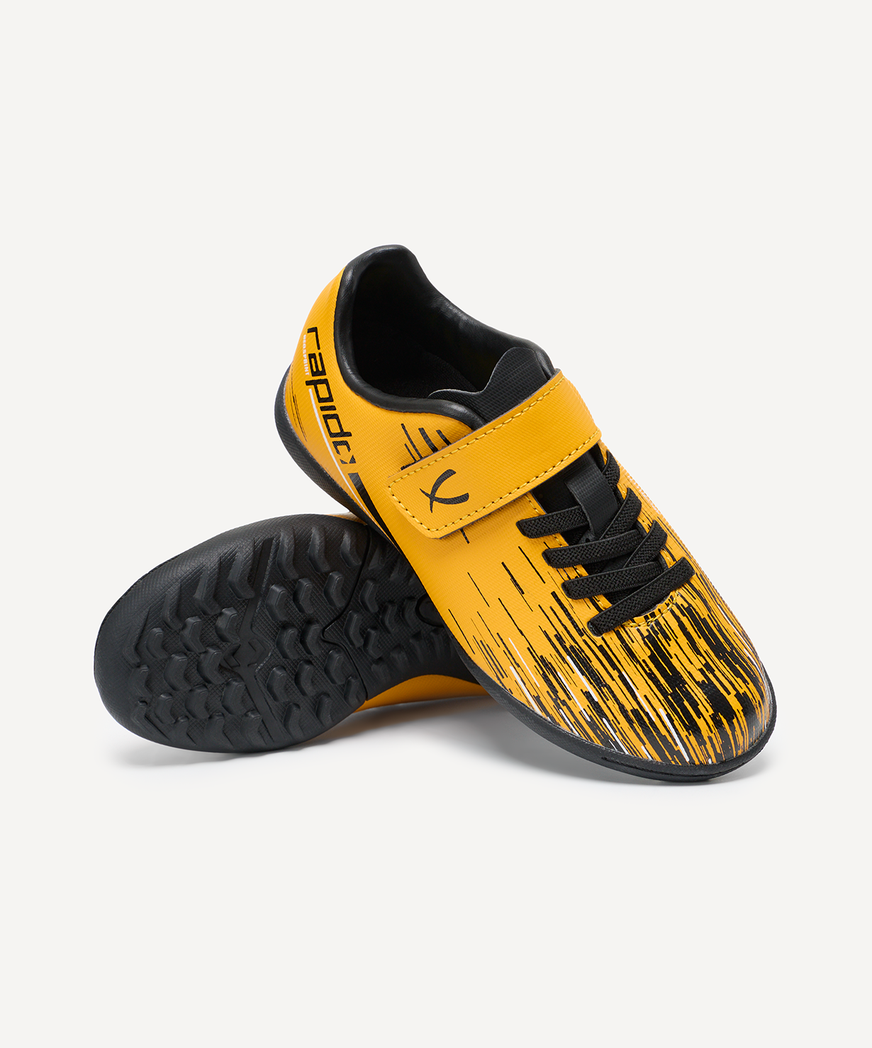 БЕЗ УПАКОВКИ Бутсы многошиповые JOGEL Rapido TF Yellow/black, детский