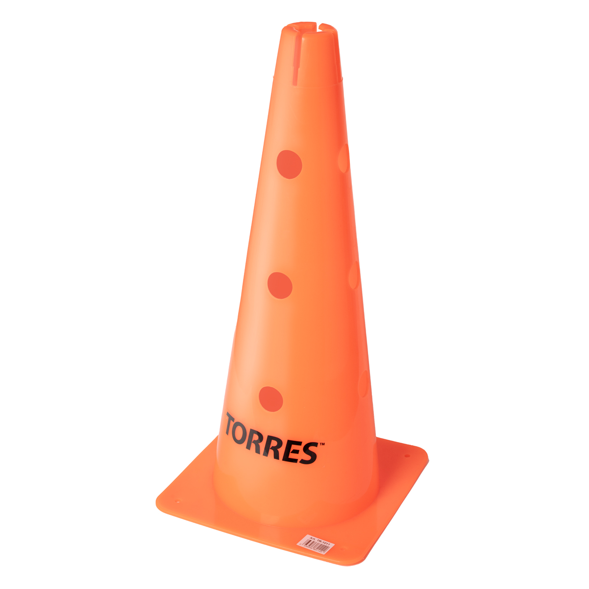 Конус трен. TORRES, TR1011, пластик, высота 46 см, с отв. для штанги TORRES, оранжевый