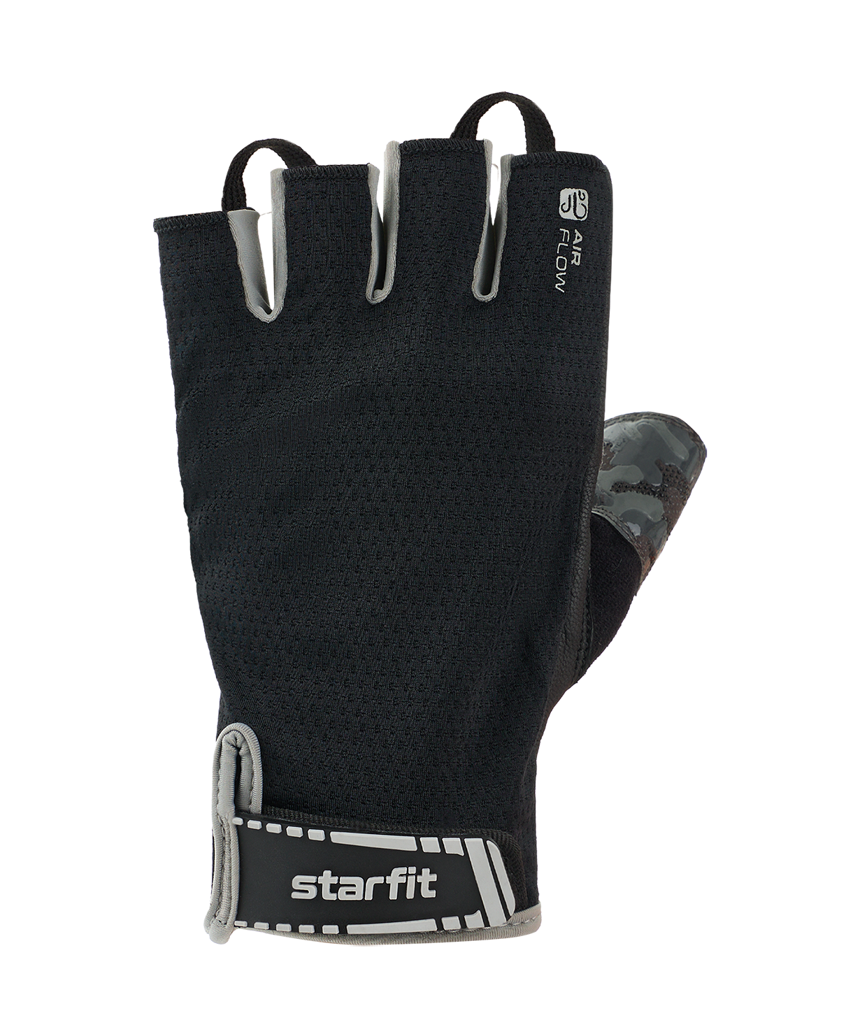 Перчатки для фитнеса STARFIT WG-203, черный/серый