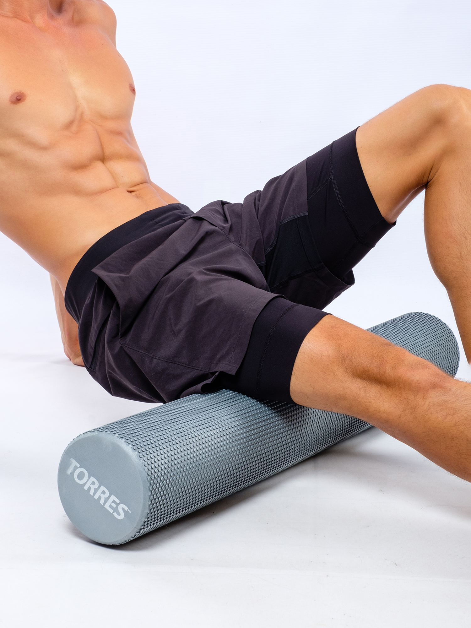 Ролик массажный TORRES, YL52200, диаметр 15см, 90 см длина, серый