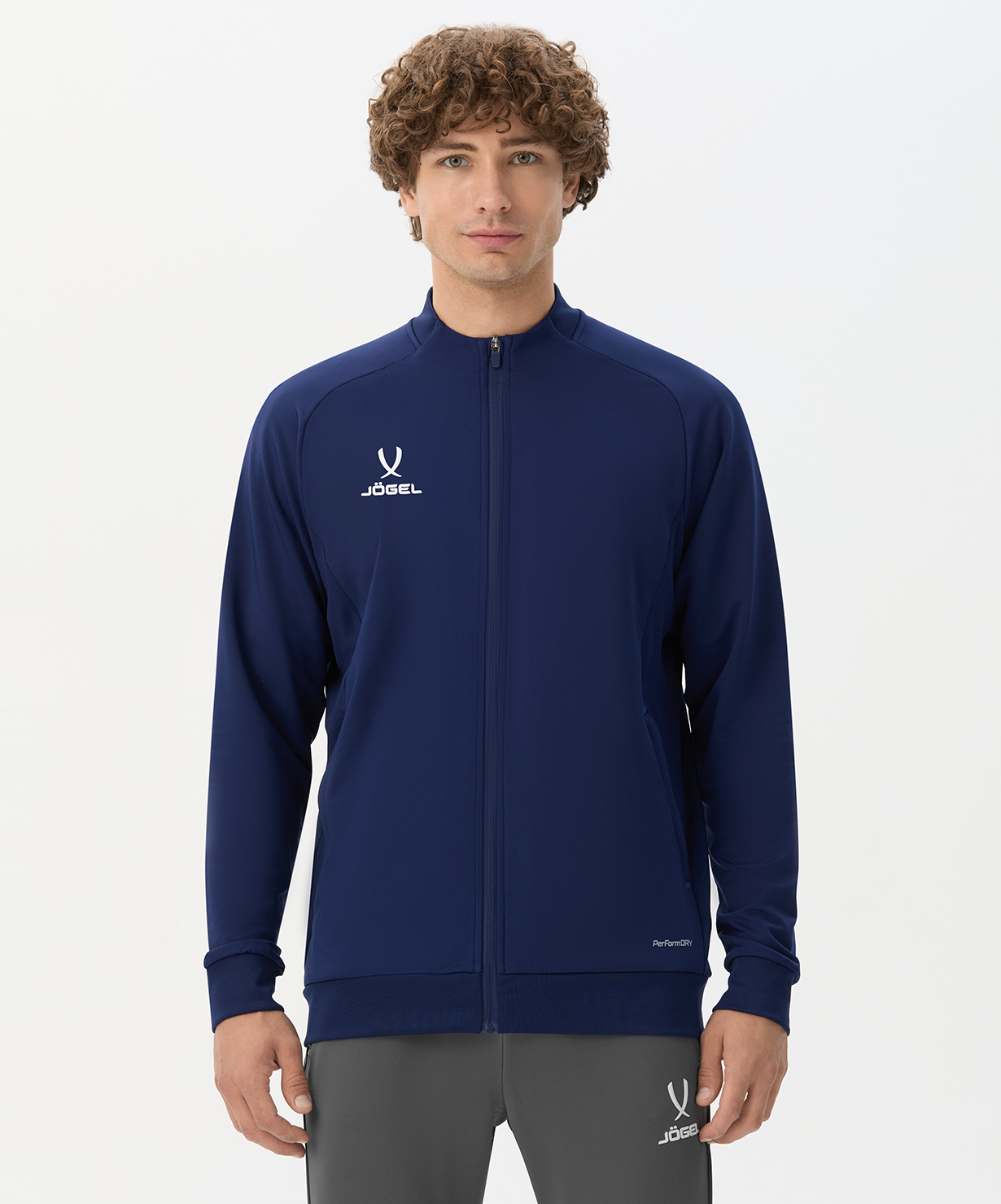 Джемпер тренировочный на молнии JOGEL PREMIER PerFormDRY Training FZ Jacket, темно-синий, размер L