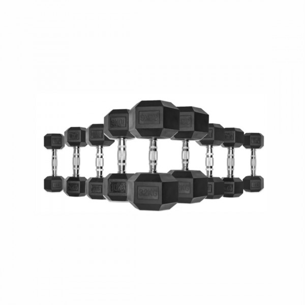 Altezani Гексагональные обрезиненные гантели. Ряд от 27,5 до 40 кг