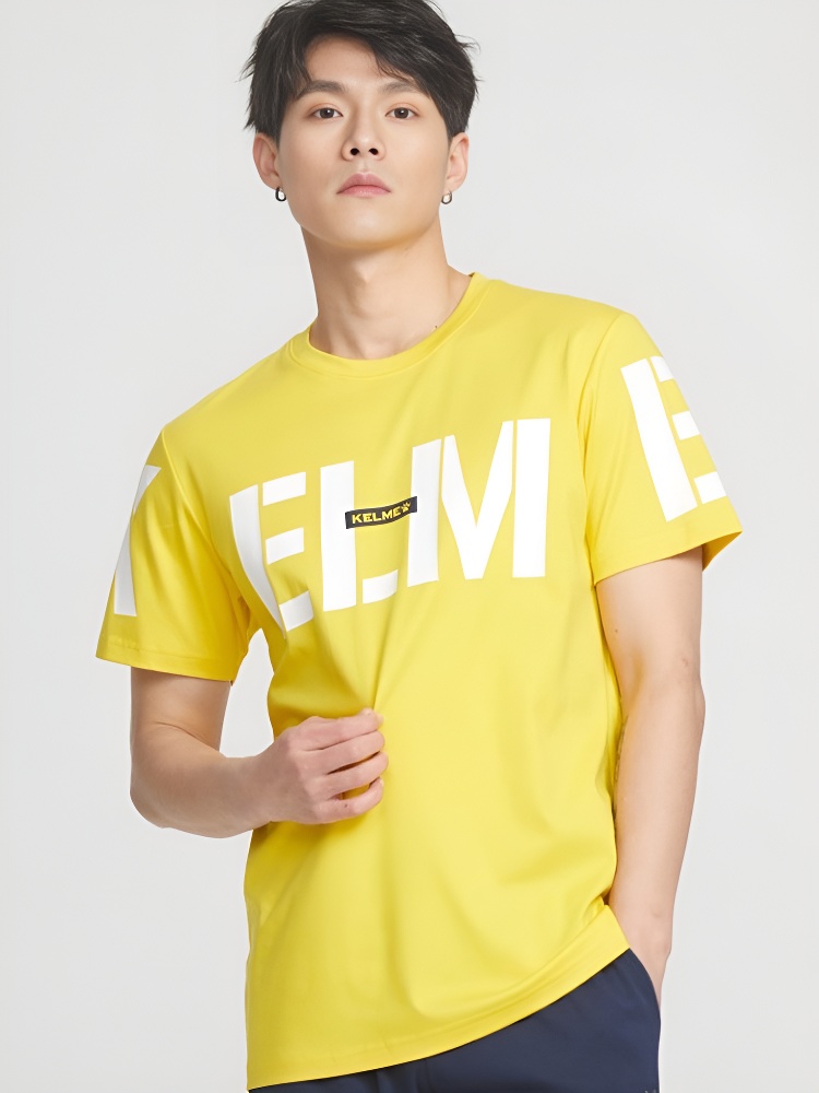 Футболка KELME Round Neck Short Sleeve T-Shirt Yellow