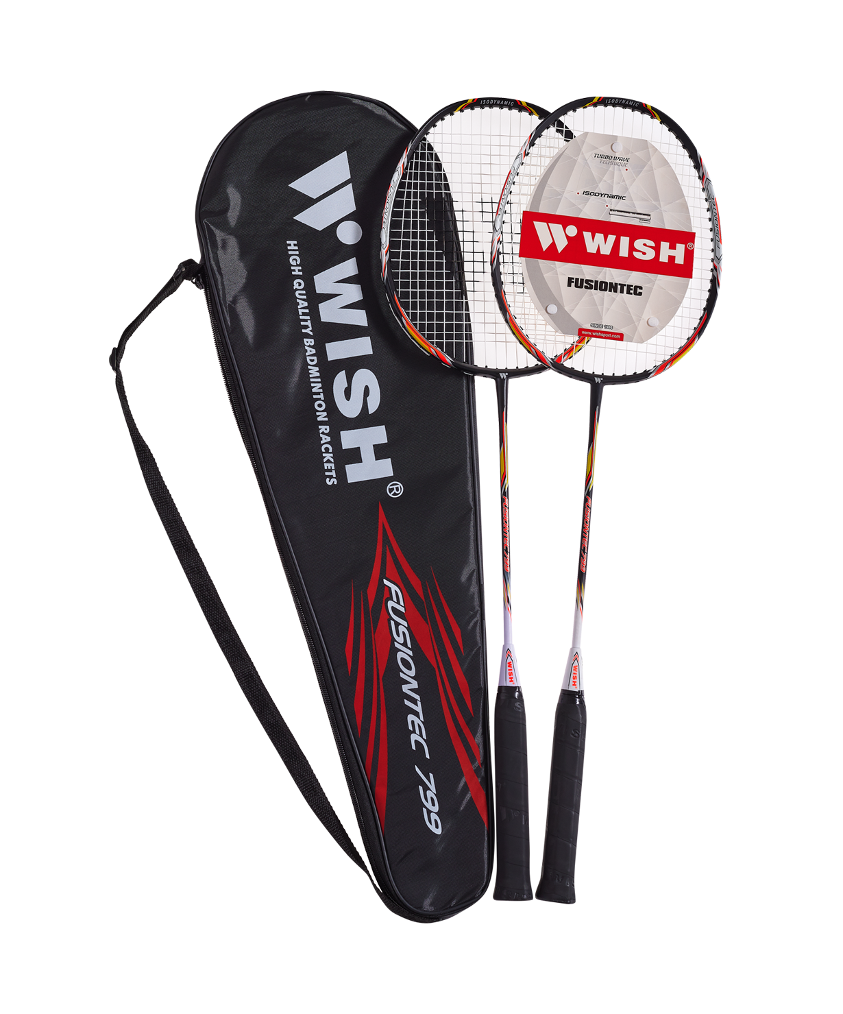 Набор для бадминтона WISH Fusiontec 799K, 2 ракетки, оранжевый