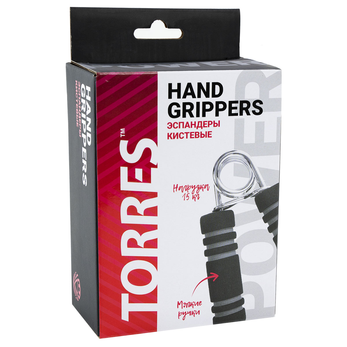 Эспандер кистевой TORRES, PL5019, пара, метал. пружина, мягкие ручки, черн-красный