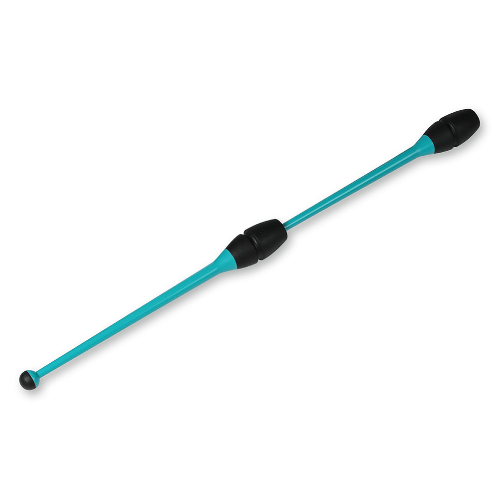Булавы для худ. гимнастики INDIGO, IN018-BBK, 41 см, пластик, каучук, в компл. 2шт, бирюз-черн