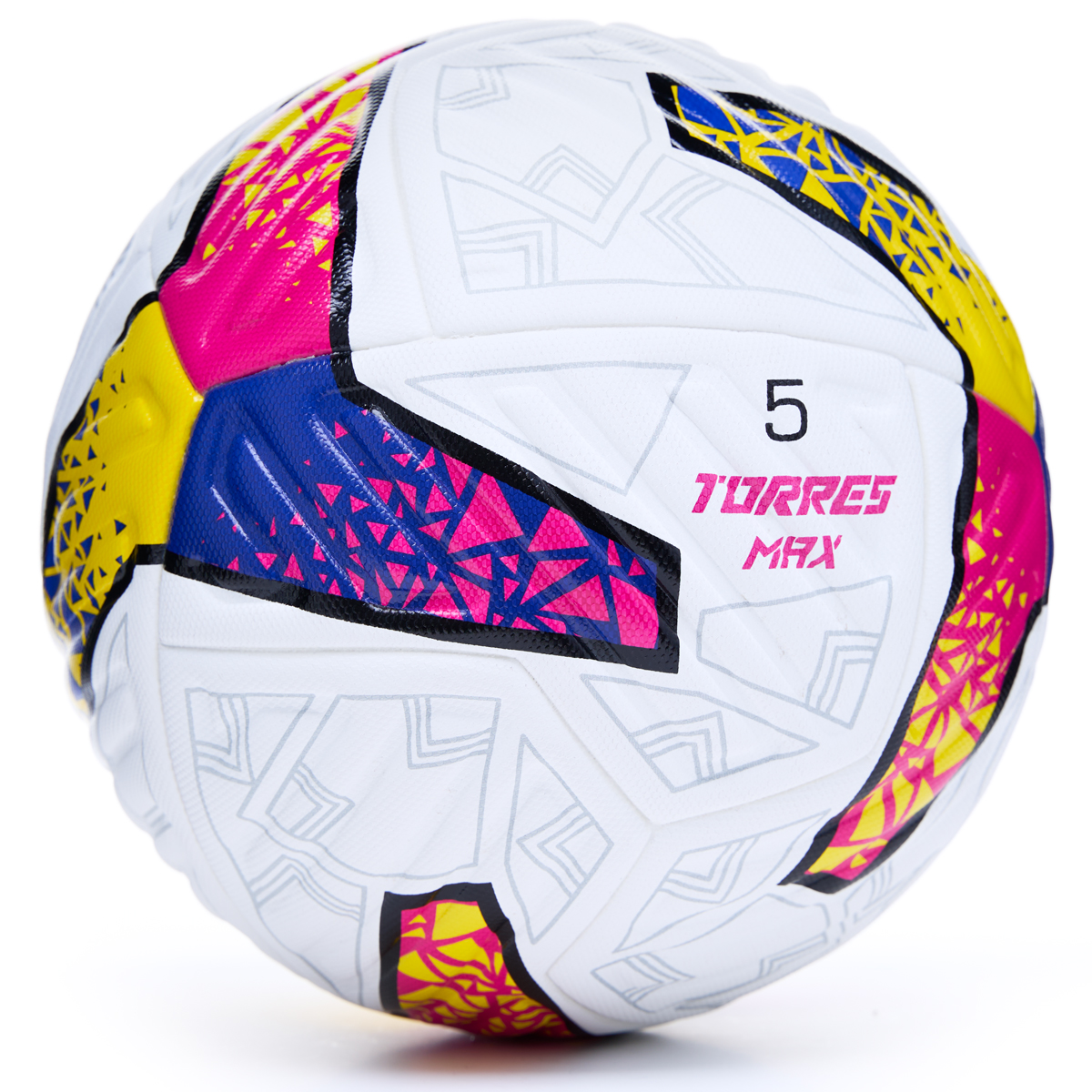 Мяч футб. TORRES MAX, F323425, р.5, ПУ, 4 сл, 12 п, термосшивка, белый-мультиколор