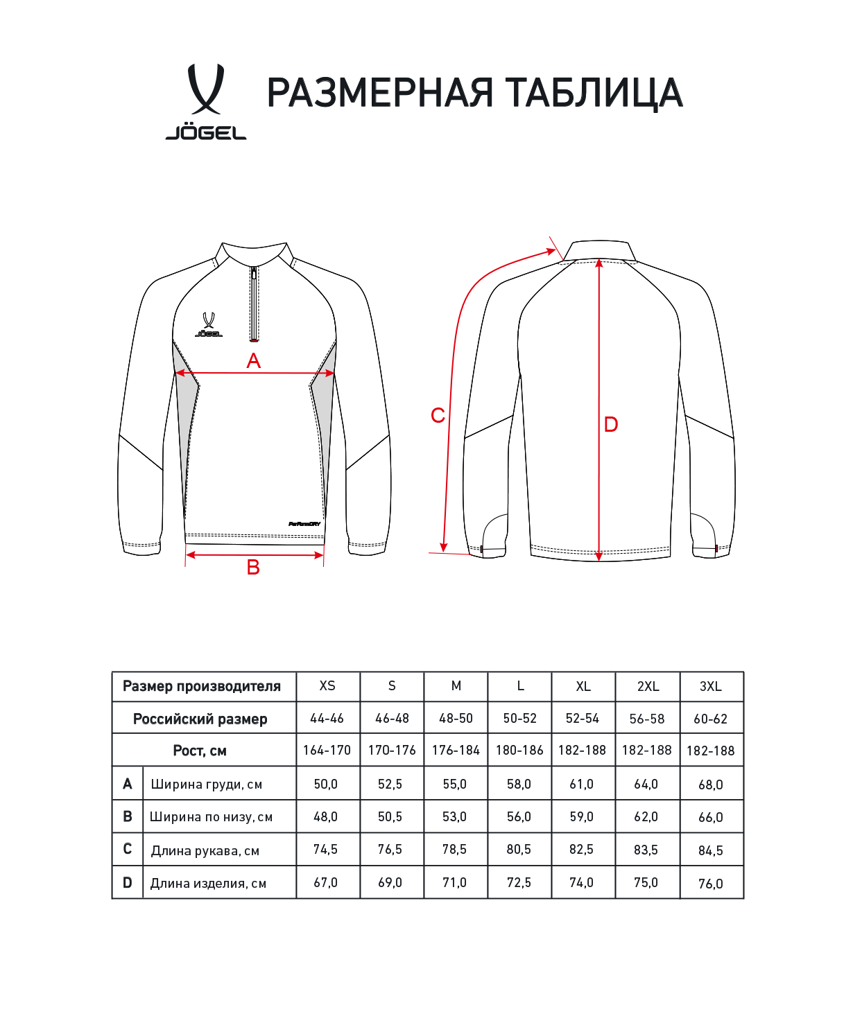 Джемпер тренировочный JOGEL PREMIER PerFormDRY Training 1/4 Zip Top, серый, размер L