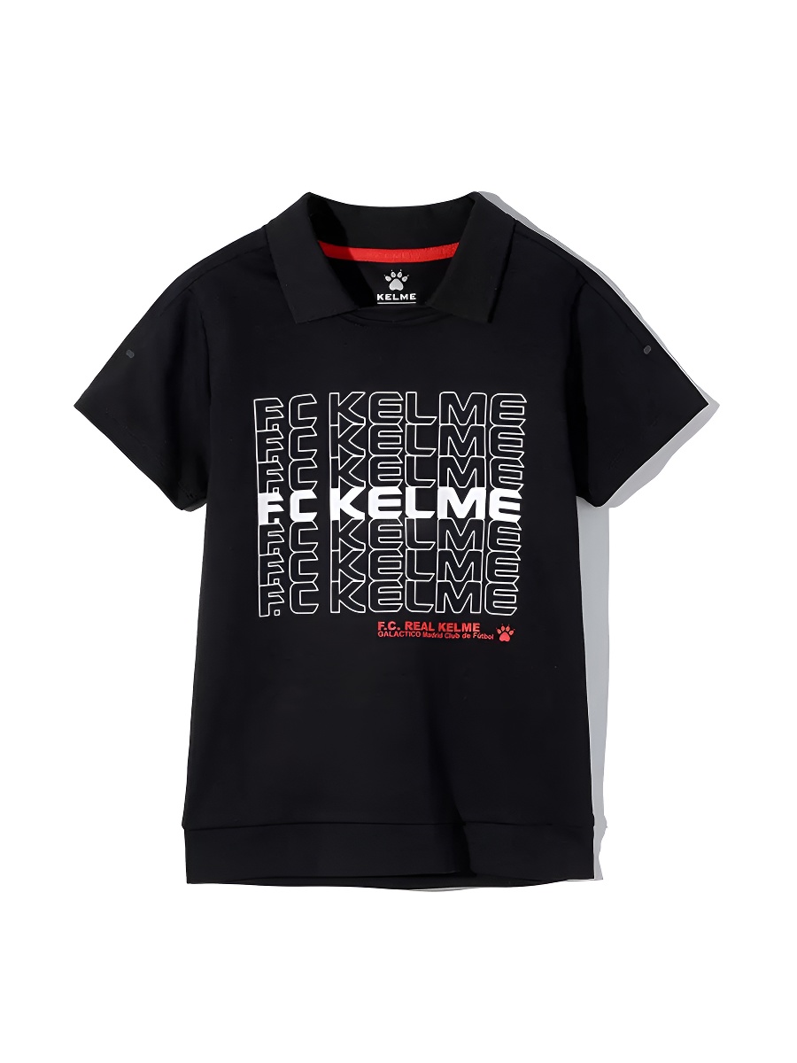 Детская футболка-поло KELME Boys Short Sleeve T-Shirt Black