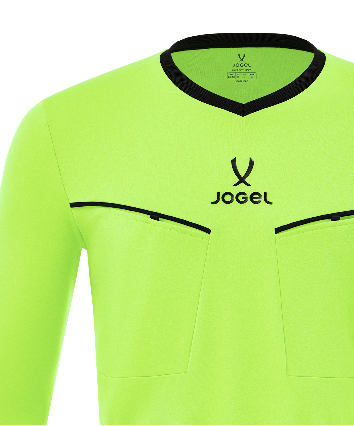 Лонгслив судейский JOGEL DIVISION PerFormDRY Referee LS Tee 2.0, желтый неон, размер L
