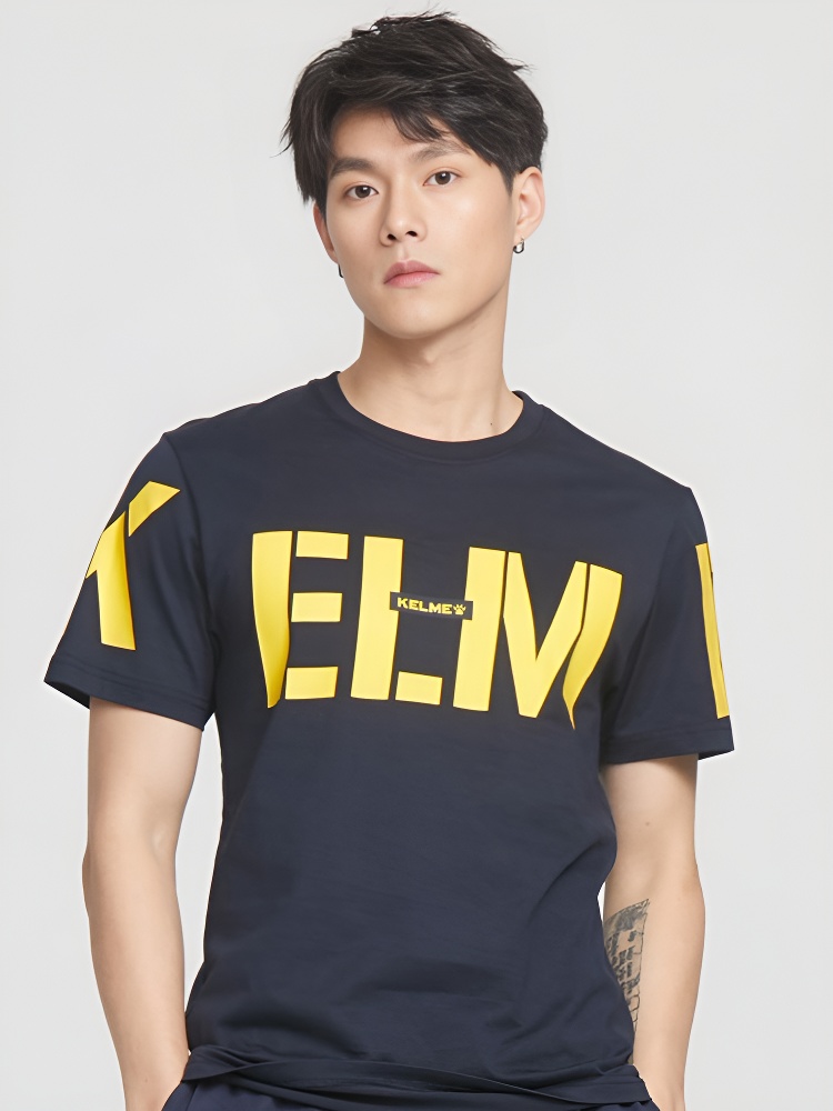 Футболка KELME Round Neck Short Sleeve T-Shirt Dark Blue