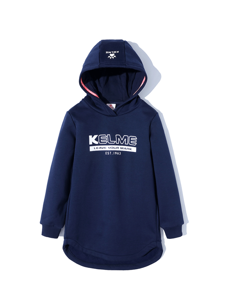 Детское худи KELME Girl's Mid-Length Sweater Dark Blue