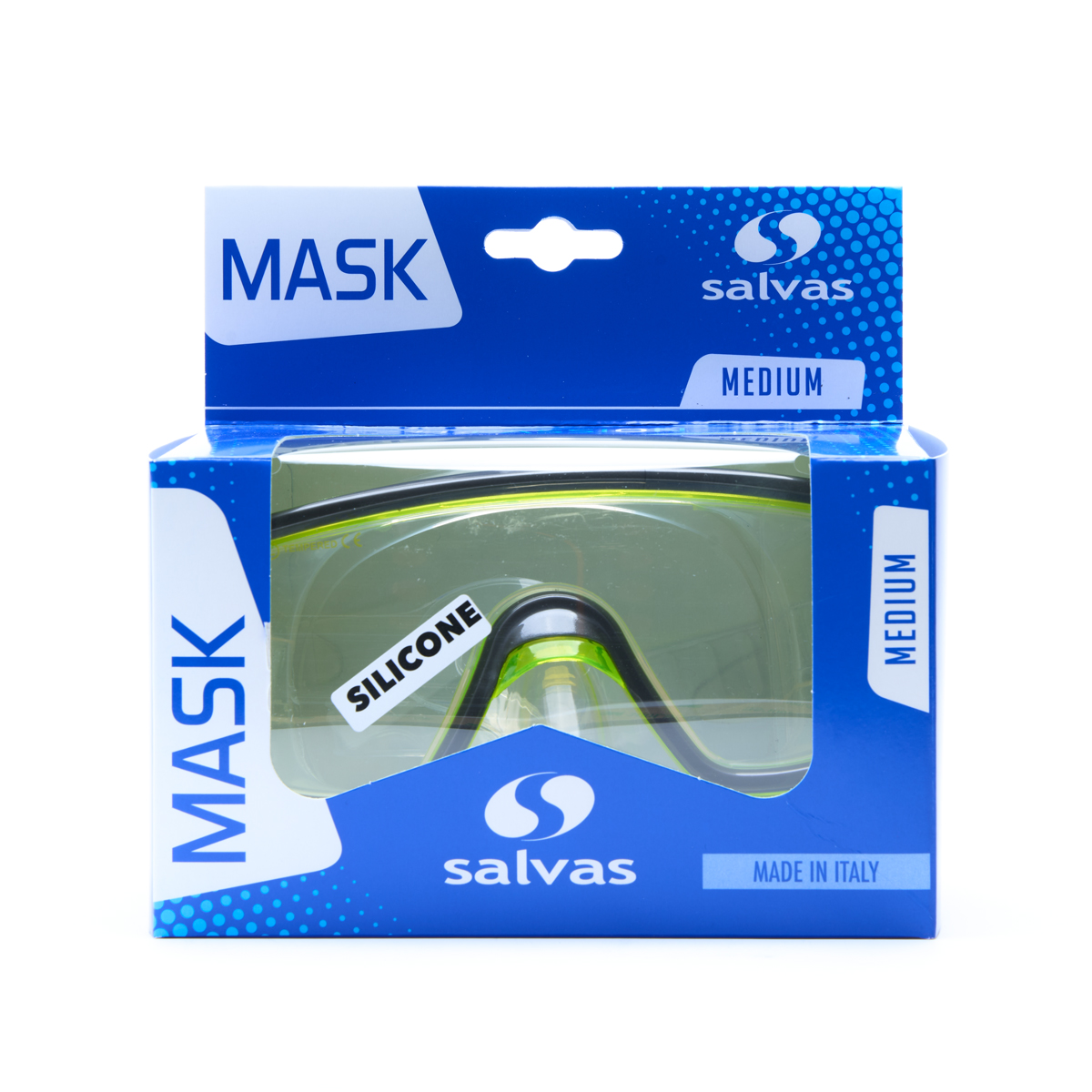 Маска для плав. Salvas Geo Md Mask, CA140S1GYSTH, закален.стекло, силикон, р. Medium, желтый