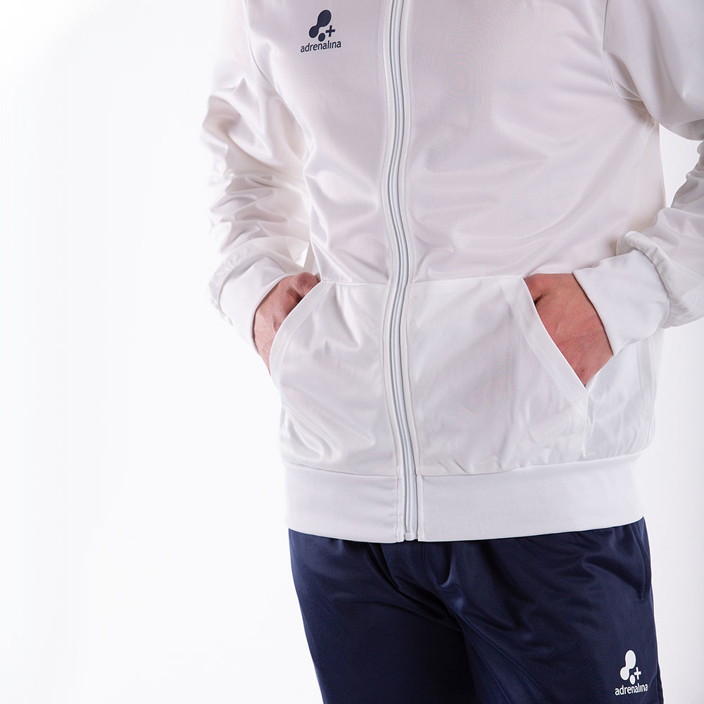 Костюм спортивный +ADRENALINA 3302-023-S, р.S, 100% полиэстер, бело-т.синий