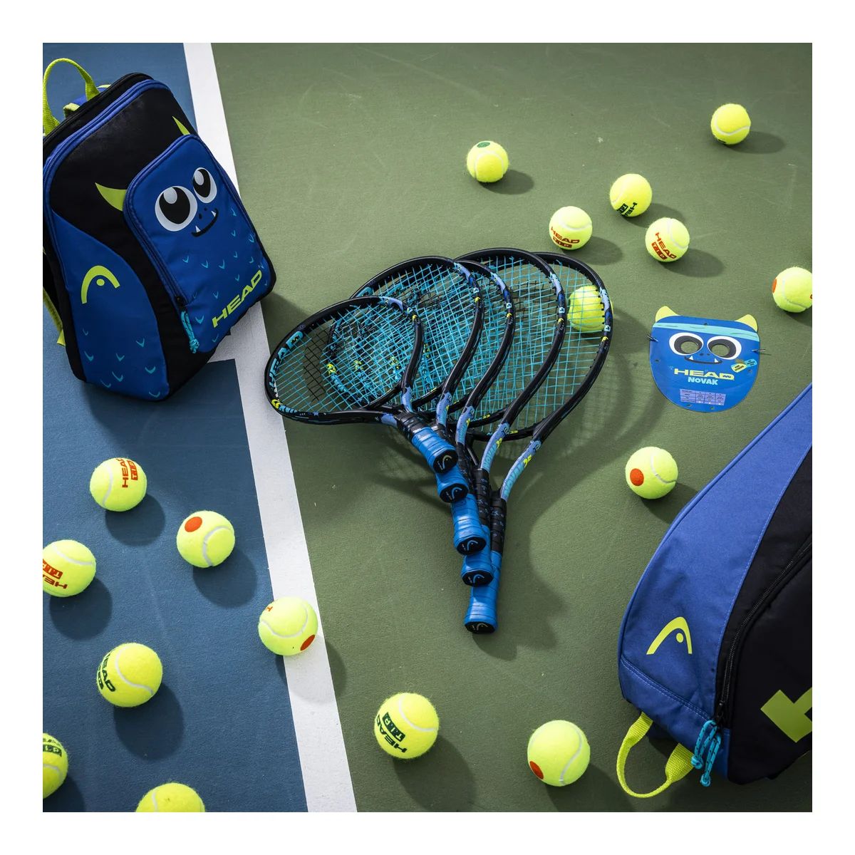 Ракетка б/т дет. HEAD Novak 23 Gr06, 235014, для 6-8 лет, алюминий, со струнами, черно-синий