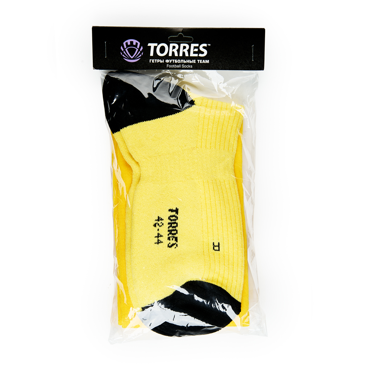 Гетры футб.TORRES Sport Team, FS1108-07-25-27, р.25-27, ЖЕЛТЫЙ, хлопок, полиэстер, эластан