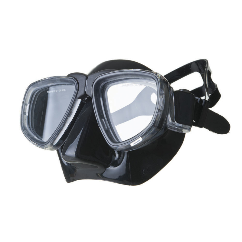 Маска для плав. Salvas Neptun Black, CA515N2TNSTH, закален.стекло, силикон, р. Senior, черный