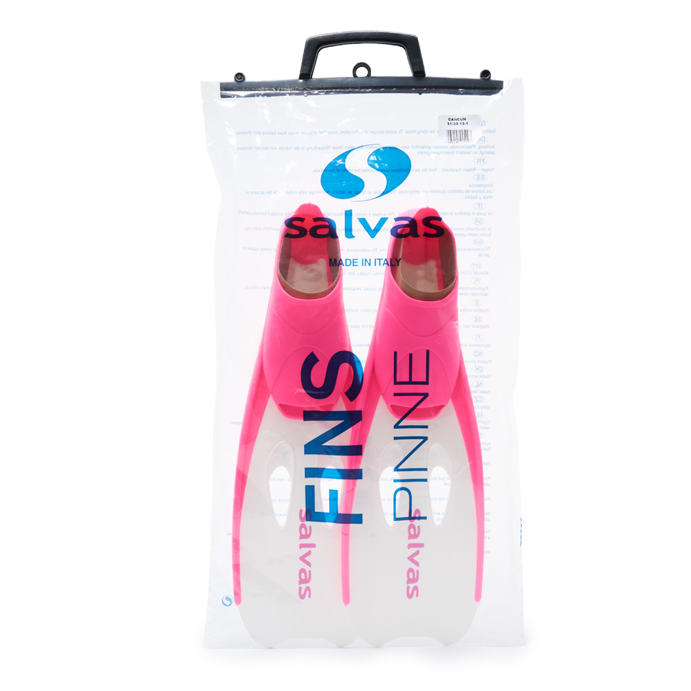 Ласты для плав. Salvas Cancun Fin, BA12536WFSTS,TPR и Technoflex, р.36-37, бело-розовый