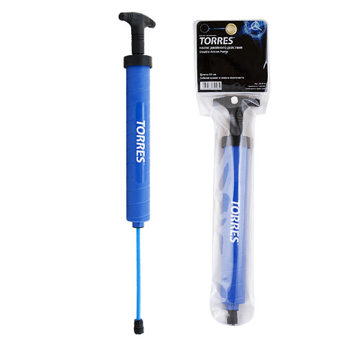 Насос TORRES двойного действия, SS1018, 30 см., пластик, гибкий шланг, игла (7 мм), синий