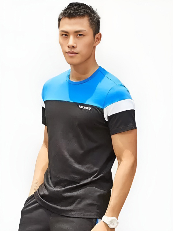 Футболка KELME Men's Short Sleeve T-Shirt (Black/Blue)
