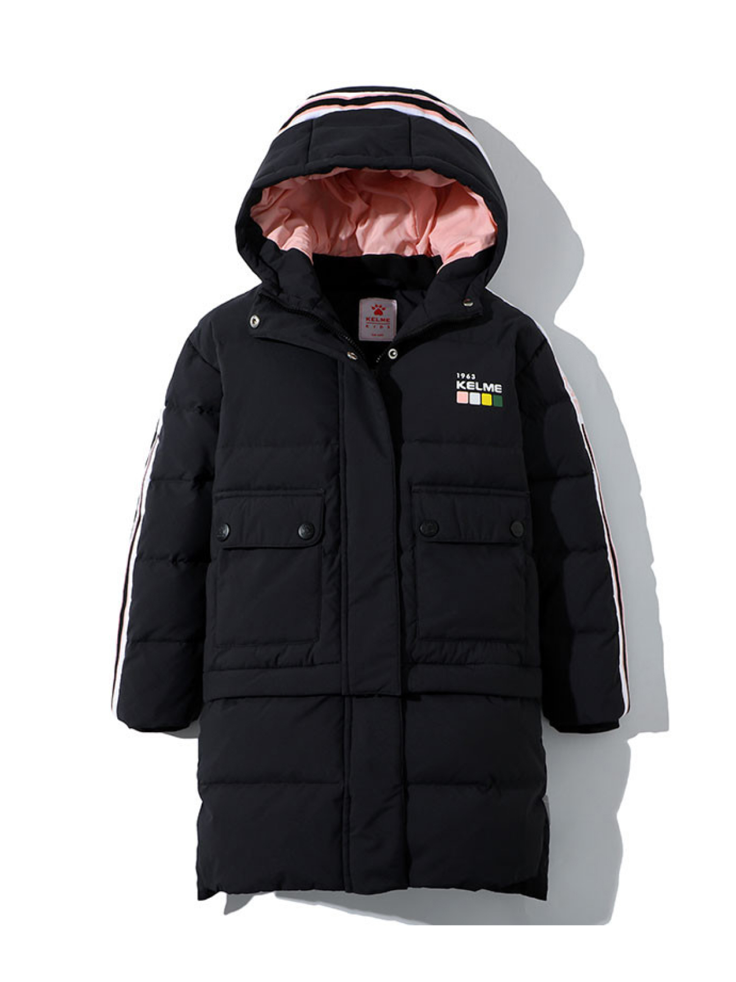 Детский пуховик KELME Girl's Thick Mid-Length Down Jacket Black