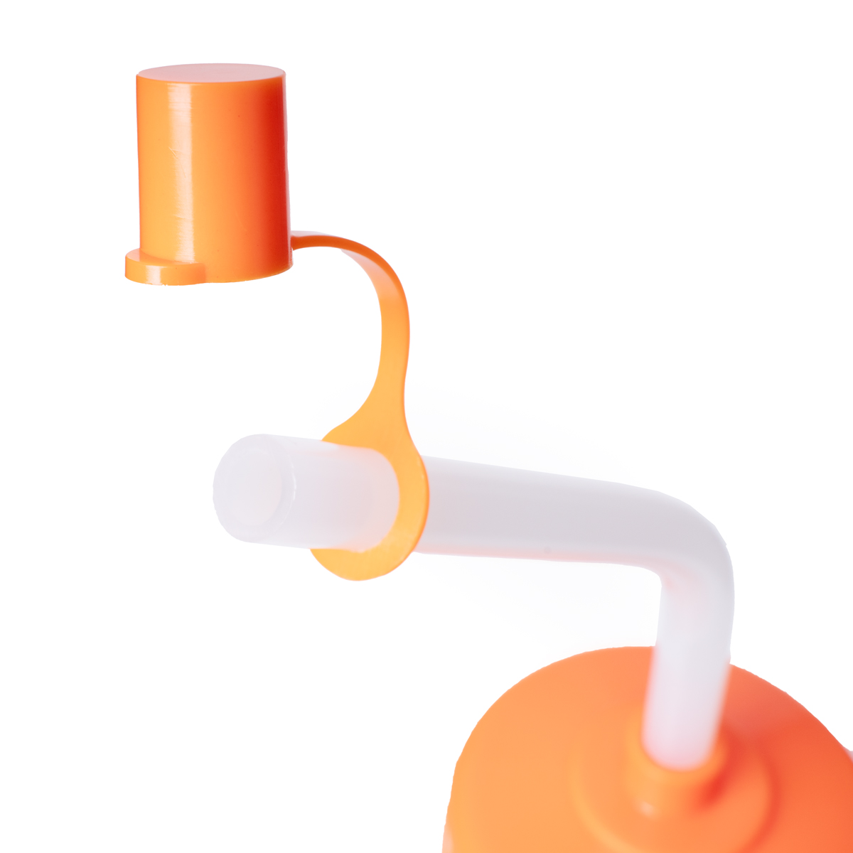 Бутылка для воды TORRES, SS1029, 750 мл, с трубкой, мягкий пластик, прозр., оранж. крышк