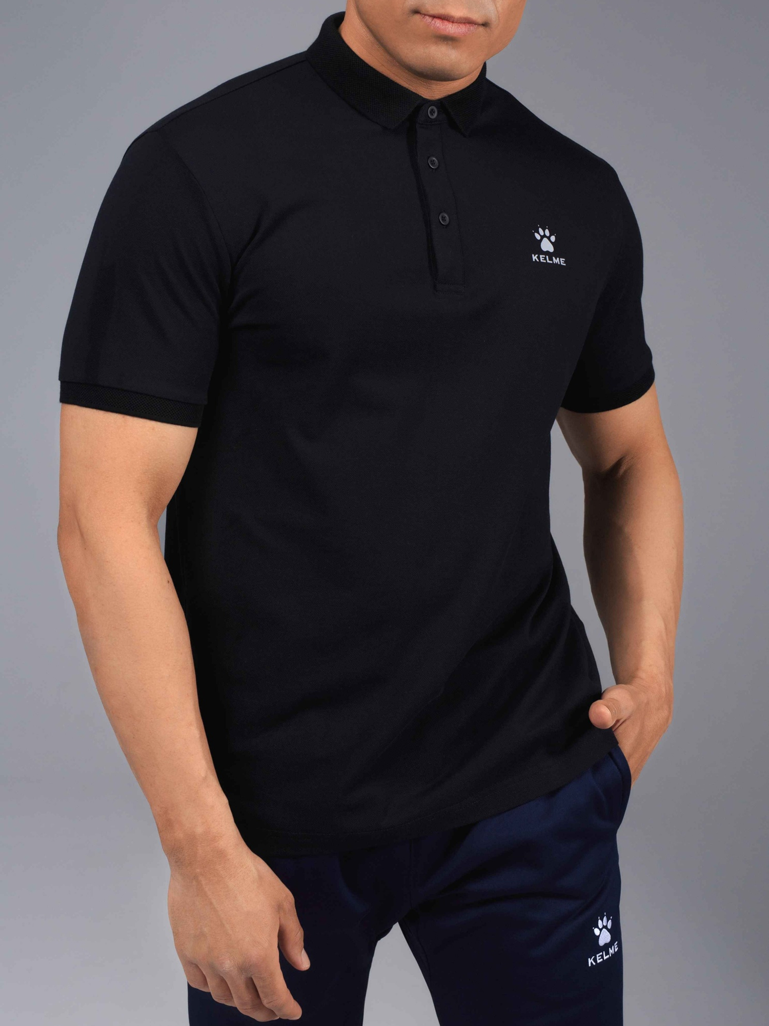 Футболка-поло KELME Short Sleeve Polo Shirt Black