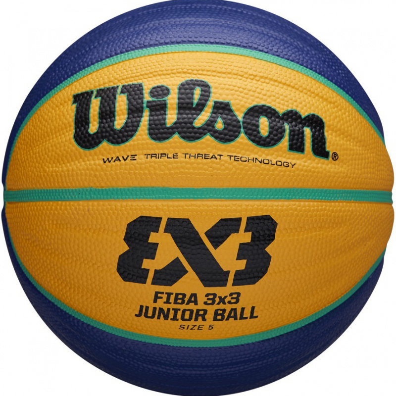 Мяч баск. WILSON FIBA3x3 Replica, WTB1133XB, р.5, резина, бутил. камера, желто-синий
