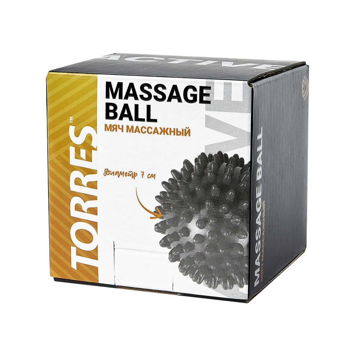 Мяч массажный TORRES, AL121607, диам. 7 см, ПВХ с выступами 0,5 см