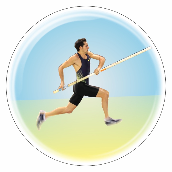 Эмблема D2-PL-011 прыжки в высоту с шестом (D-50 мм)