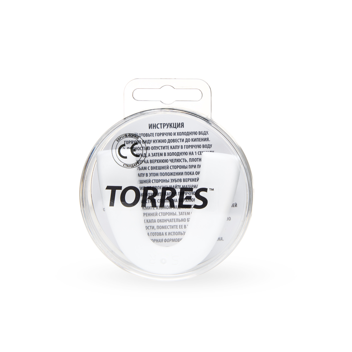 Капа боксерская TORRES, PRL1023WT, термопластичная, евростандарт CE approved, белый