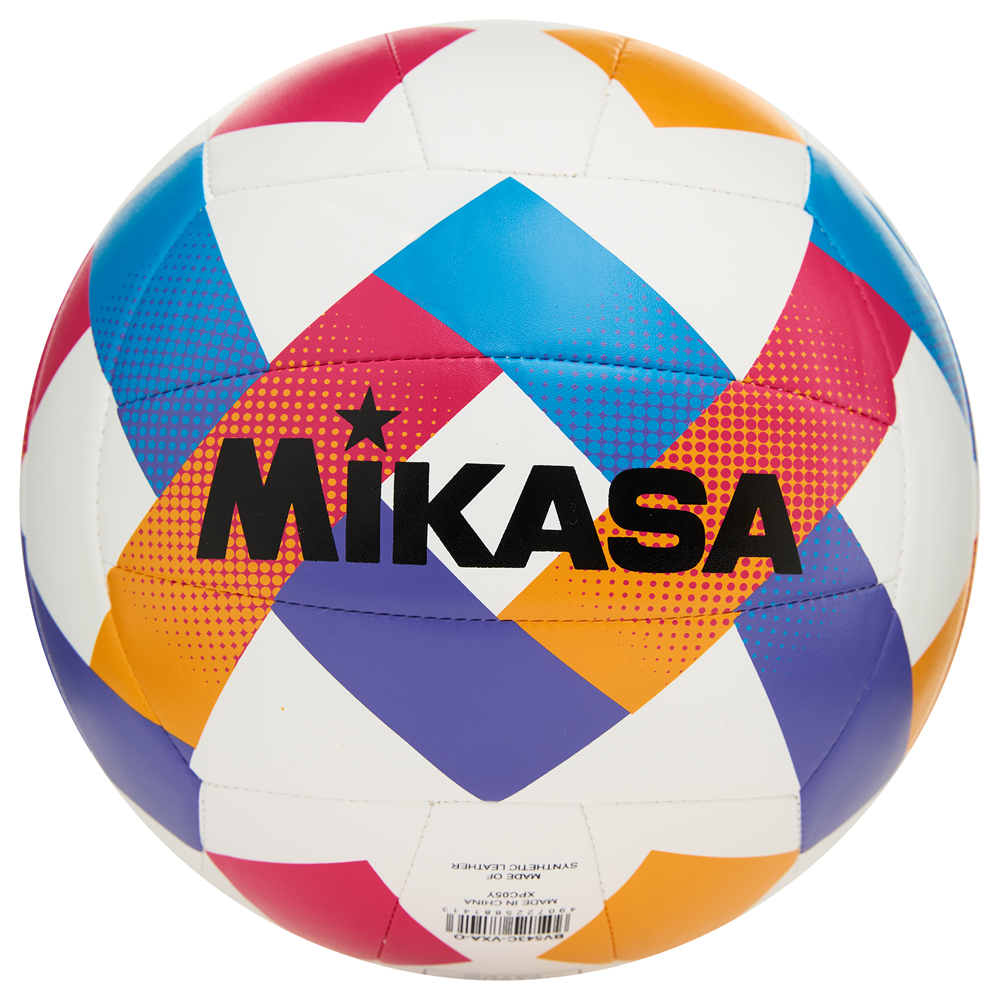 Мяч вол. пляжн. MIKASA BV543C-VXA-O, 18 панелей, синт.кожа (ТПУ), маш.сш., бут.кам, мультиколор