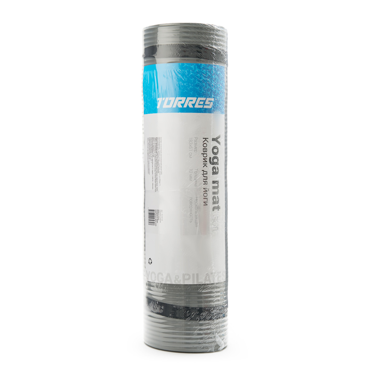 Коврик для йоги TORRES SOFT, YL10110, NBR(синт.каучук), толщина 1 см, серый