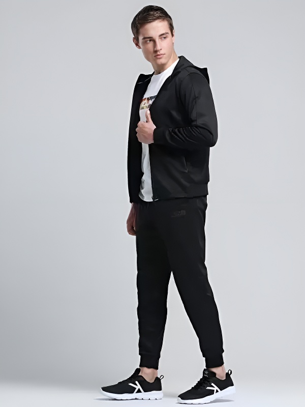 Спортивный костюм KELME Men's Hooded Knitted Jacket Suit Black