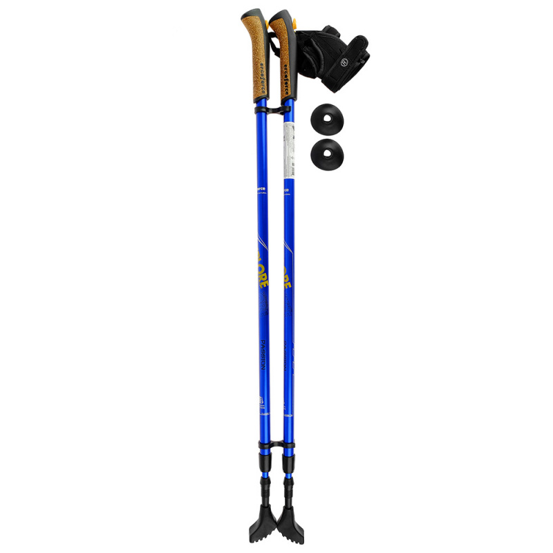 Палки для скандинавской ходьбы Ergo Nordic,  Е-0673, алюмин.сплав, амортиз., 110-140 см, синий